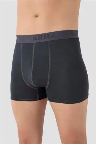 Men's Gray Plus Size Boxer Cotton Lycra Soft and Flexible Fabric 5-Pack - 4