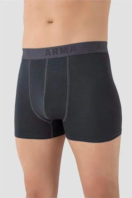 Men's Gray Plus Size Boxer Cotton Lycra Soft and Flexible Fabric 5-Pack - 4