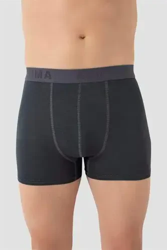 Men's Gray Plus Size Boxer Cotton Lycra Soft and Flexible Fabric 5-Pack - 3