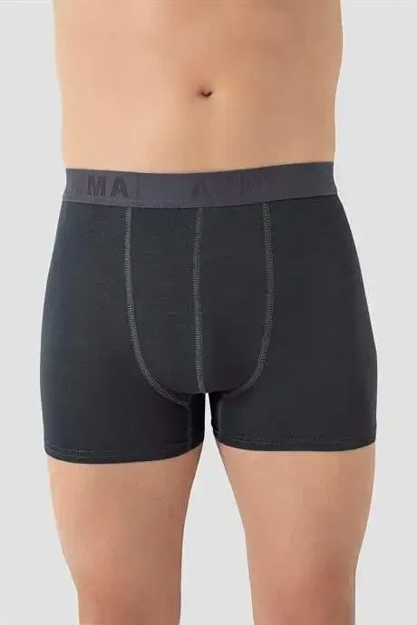 Men's Gray Plus Size Boxer Cotton Lycra Soft and Flexible Fabric 5-Pack - 3