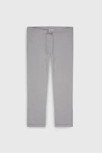 Men's Gray Slim Fit Comfort Fit Drawstring Waist Side Pocket Jogger Pants-Gray - 10