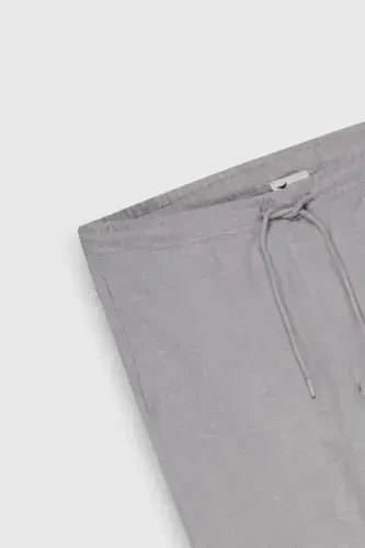 Men's Gray Slim Fit Comfort Fit Drawstring Waist Side Pocket Jogger Pants-Gray - 12