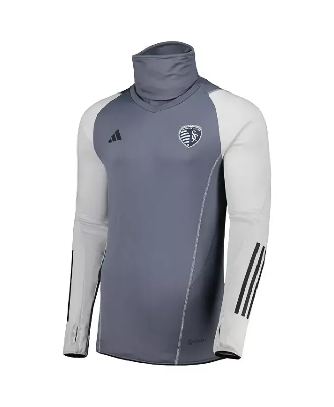 Men's Gray Sporting Kansas City Warm Raglan COLD.RDY Top-Gray - 2