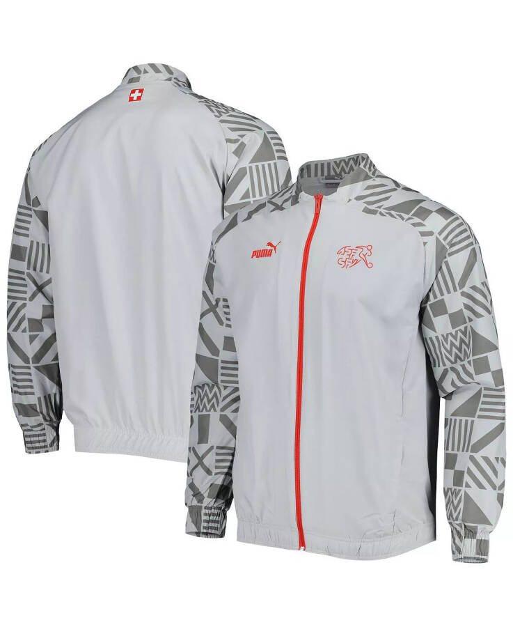 Men's Gray Switzerland National Team Pre-Match Raglan Full-Zip Training Jacket Gray - 1