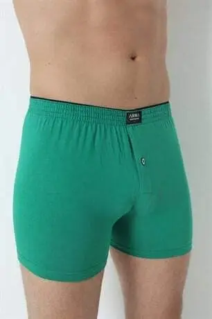 Men's Green Button-Down Boxer 3-Pack 100% Cotton Jersey - 6