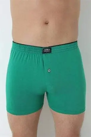 Men's Green Button-Down Boxer 3-Pack 100% Cotton Jersey - 7