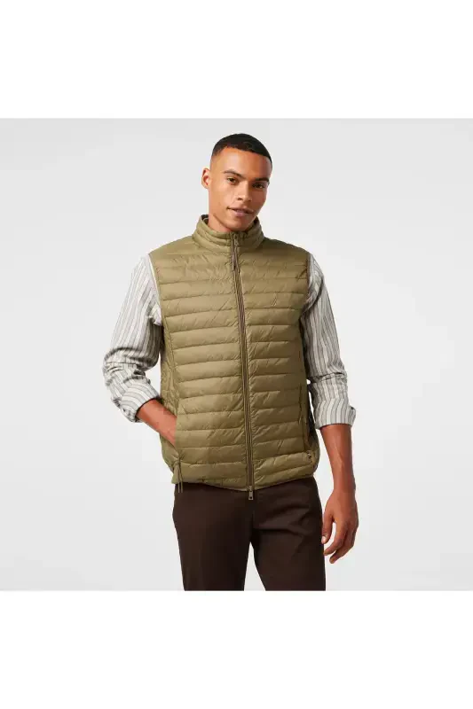 Men's Green Down Vest - 1
