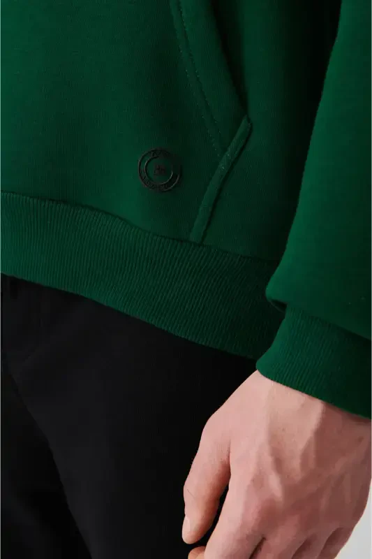 Men's Green Hoodie Sweatshirt - 2