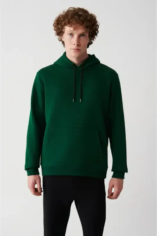 Men's Green Hoodie Sweatshirt - 3