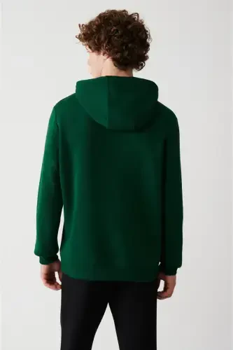 Men's Green Hoodie Sweatshirt - 4