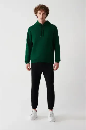 Men's Green Hoodie Sweatshirt - 5