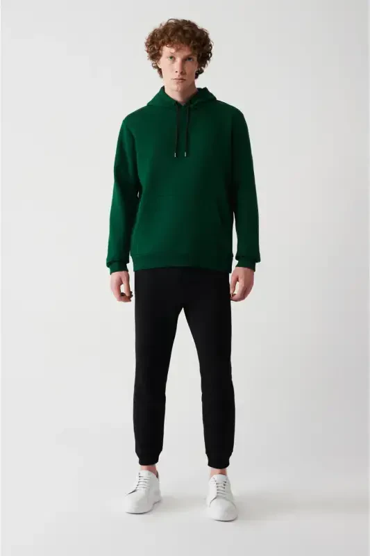 Men's Green Hoodie Sweatshirt - 5