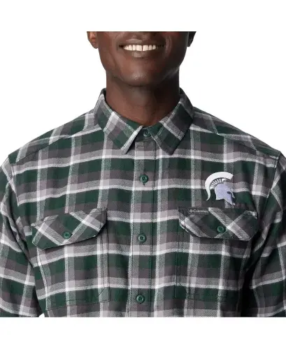Men's Green Michigan State Spartans Flare Gun Flannel Long Sleeve Shirt - 3