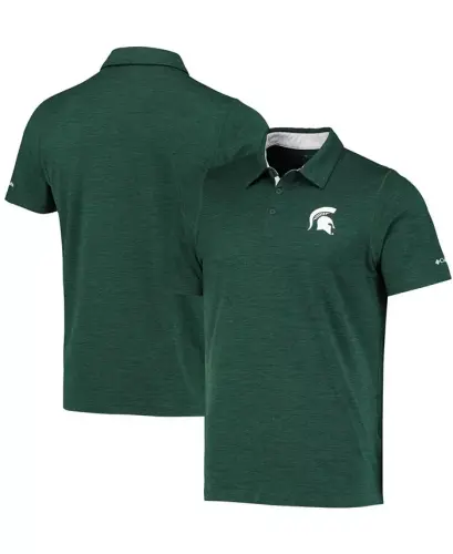 Men's Green Michigan State Spartans Tech Trail Space Dye Omni-Shade Polo - 1