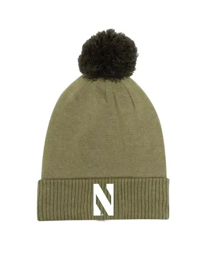 Men's Green Northwestern Wildcats Freedom Collection Cuffed Knit Hat with Pom - 1