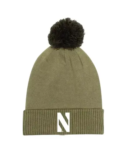 Men's Green Northwestern Wildcats Freedom Collection Pomponli Manşetli Örme Şapka - 1