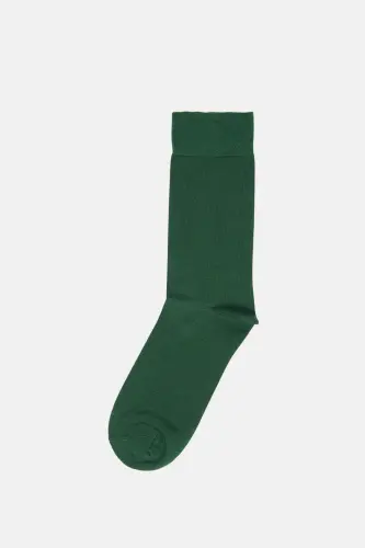 Men's Green Plain Bamboo Ankle Socks B008505-Green - AVVA (1)