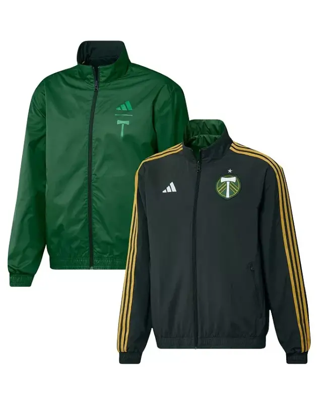 Men's Green Portland Timbers 2023 On-Field Anthem Full-Zip Reversible Team Jacket-Green - 1