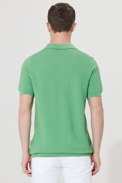 Men's Green Standard Fit Regular Fit Polo Collar %1 - 8