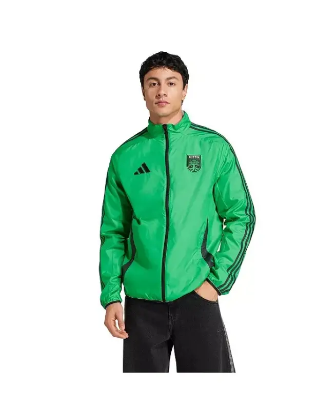 Men's Green/White Austin FC 2025 Anthem Reversible Full-Zip Kurtka-Yashil, Oq - 3