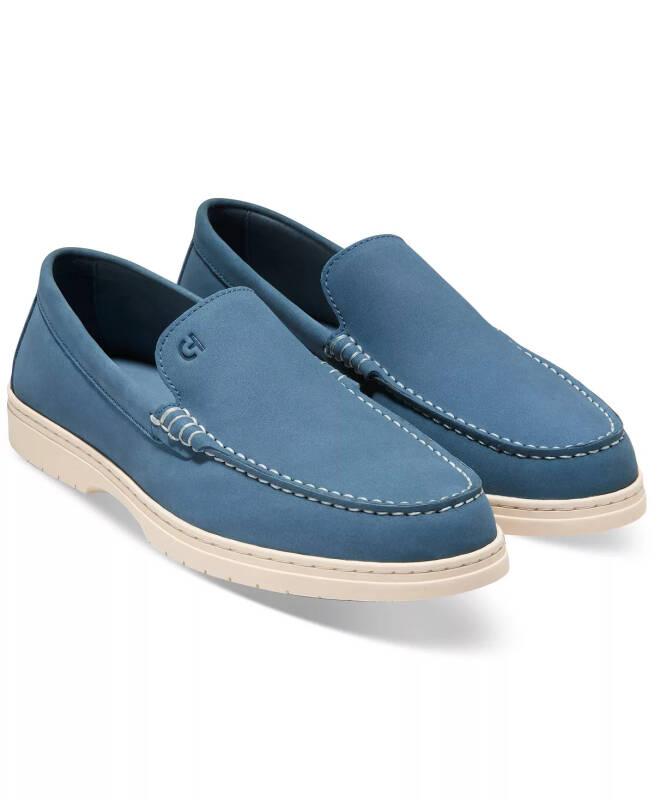 Men's Greenwich Grand Venetian Loafers-Blue Nubuck - 9