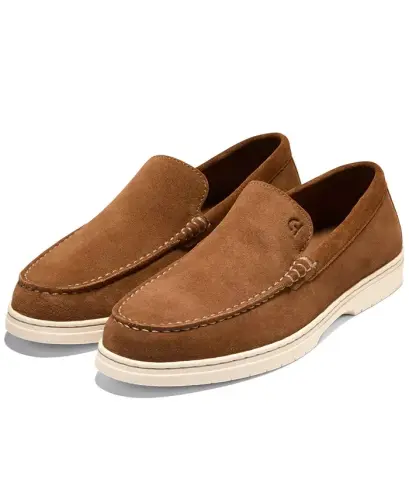 Men's Greenwich Grand Venetian Loafers - Spiced Brown Suede - 5