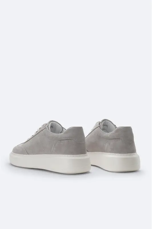 Men's Grey 100% Suede Leather Flexible Sole Casual Shoe B008002-Grey - 4