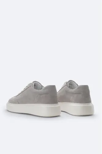 Men's Grey 100% Suede Leather Flexible Sole Casual Shoe B008002-Grey - 4