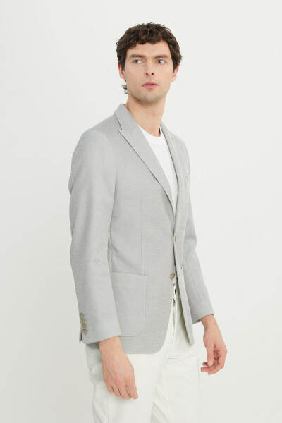 Men's Grey 360 All-Way Stretch Cotton Slim Fit Tr - 3