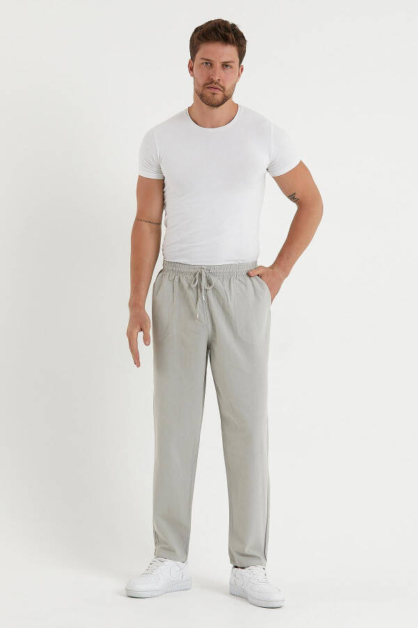 Men's Grey Basic Relaxed Fit Jogger Pants - 3