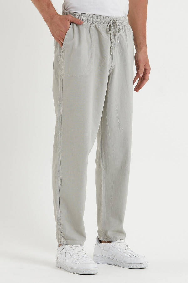 Men's Grey Basic Relaxed Fit Jogger Pants - 5