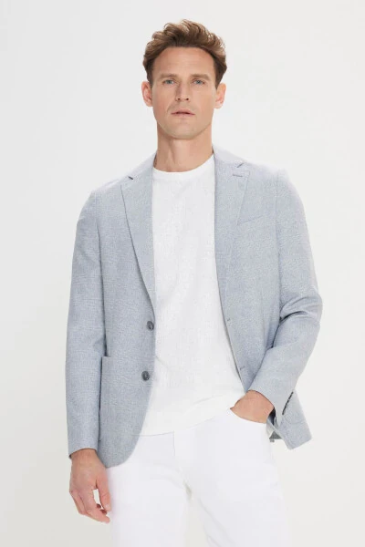 Men's Grey-Blue 360 All-Way Stretch Slim Fit Narrow L - 3