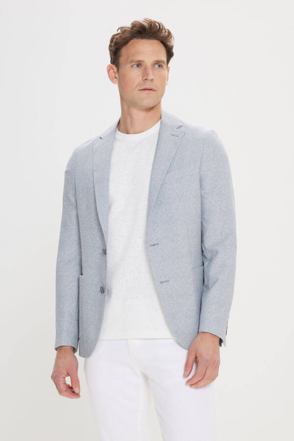 Men's Grey-Blue 360 All-Way Stretch Slim Fit Narrow L - 1