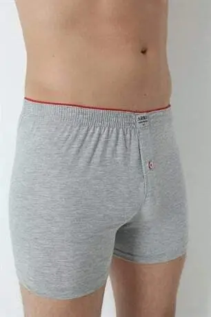 Men's Grey Button Boxer 3-Pack 100% Cotton Jersey - 10
