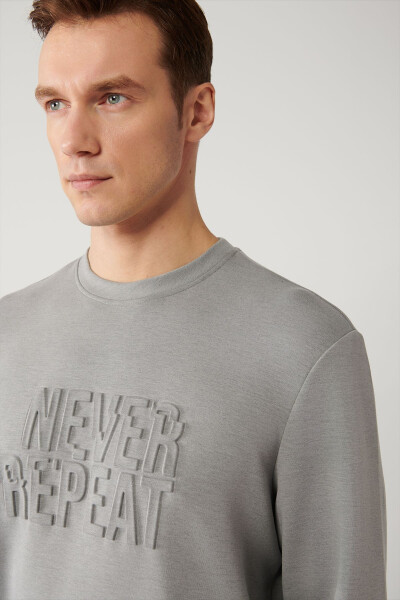 Men's Grey Crewneck Sweatshirt - 8