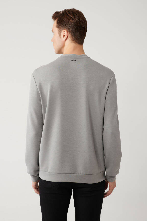 Men's Grey Crewneck Sweatshirt - 4