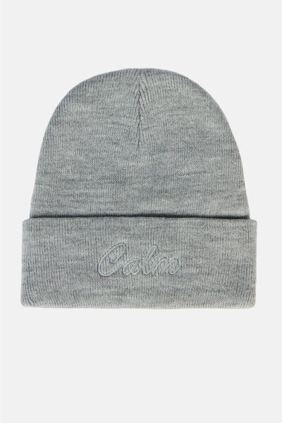 Men's Grey Embroidered Edge Beanie A32y9205 - 4