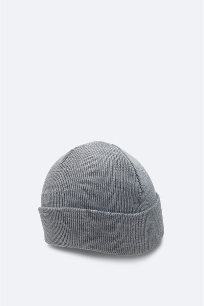 Men's Grey Embroidered Edge Beanie A32y9205 - 2