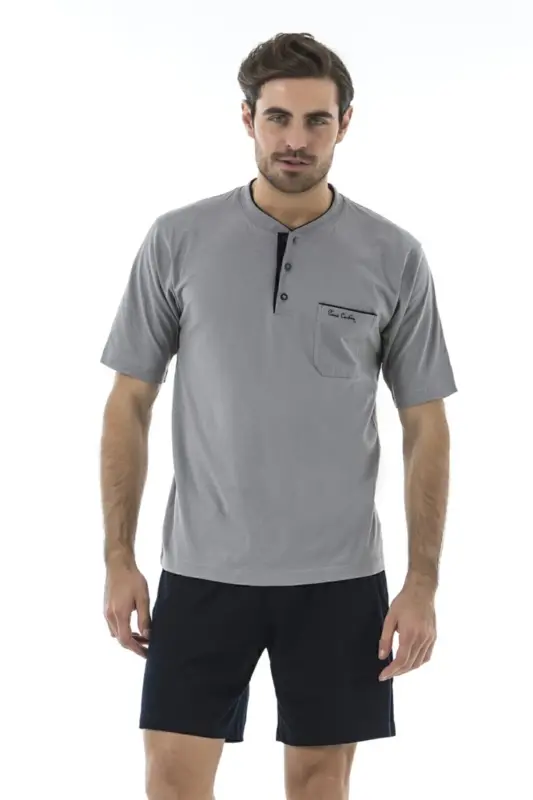 Men's Grey Groom Dowry 3-Piece Jersey Pajama Set-Grey - 2
