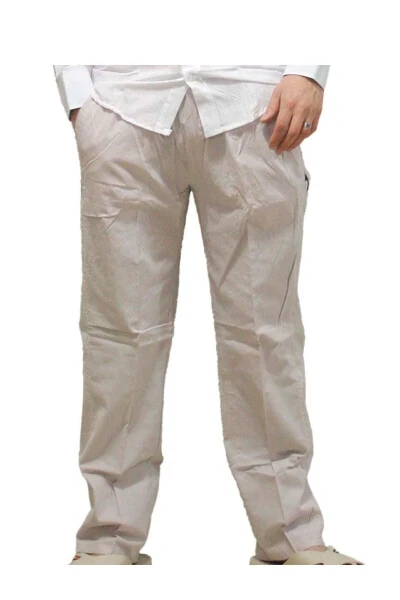 Men's Grey Hajj Umrah Linen Trousers - Modazone