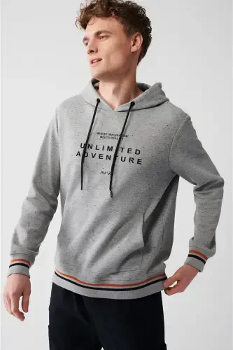 Men's Grey Hooded Sweatshirt - AVVA (1)