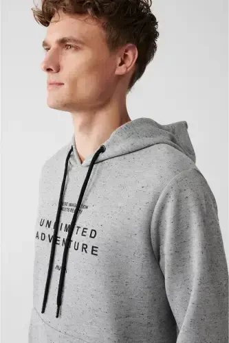 Men's Grey Hooded Sweatshirt - 3