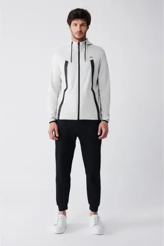 Men's Grey Hoodie Sweatshirt - 5