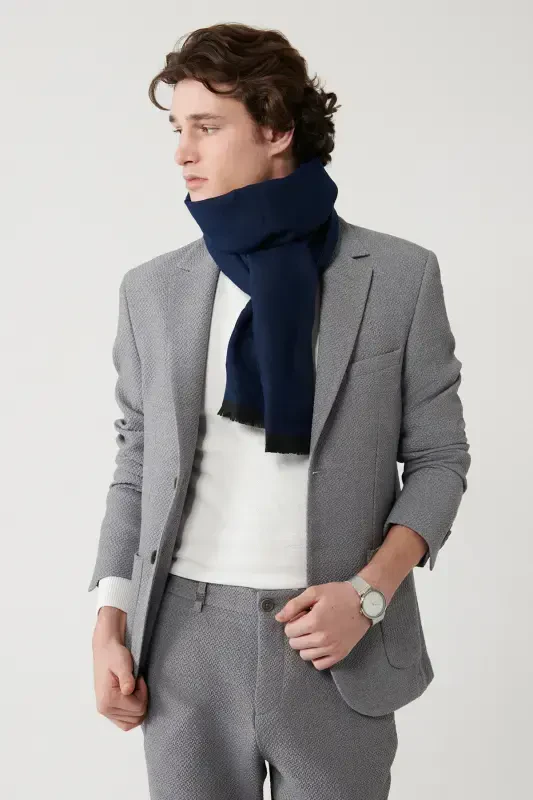 Men's grey jacket, single breasted, 360 degree stretch, double vent, unlined, slim fit. - AVVA