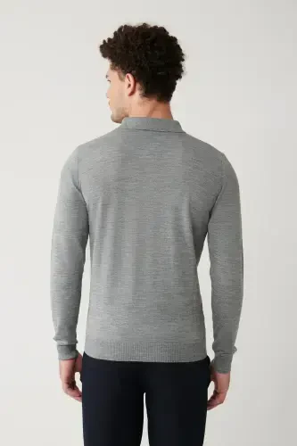 Men's Grey Knit Sweater - 4
