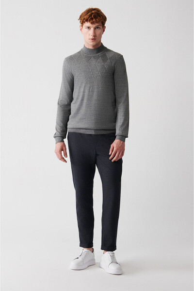 Men's Grey Knit Sweater - 10