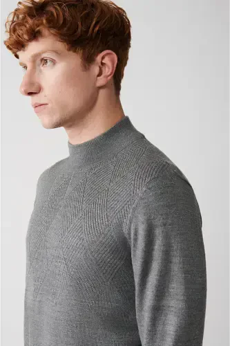 Men's Grey Knit Sweater - AVVA (1)