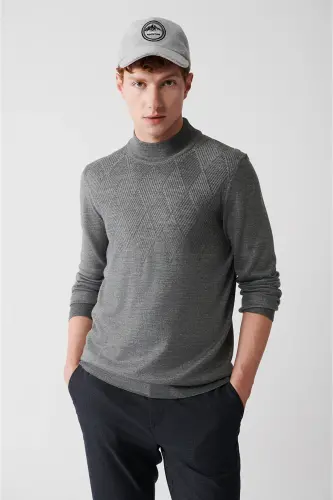 Men's Grey Knit Sweater 