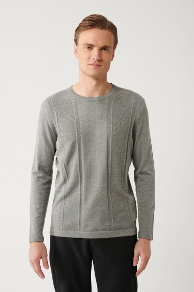 Men's Grey Knit Sweater - 9