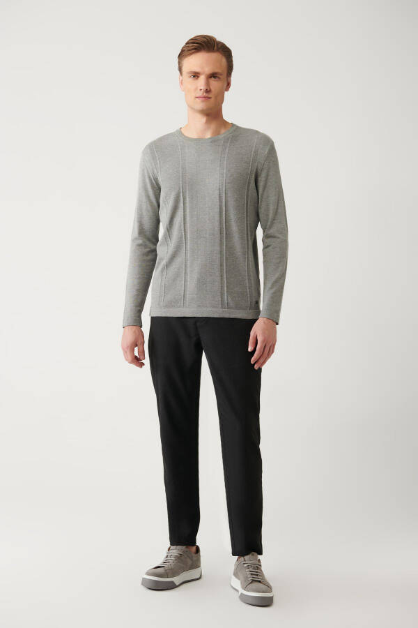 Men's Grey Knit Sweater - 12